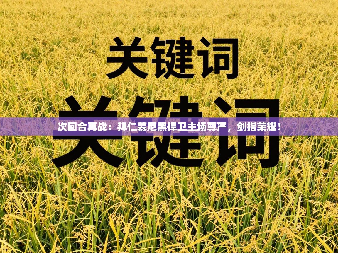 次回合再战：拜仁慕尼黑捍卫主场尊严，剑指荣耀！  第1张