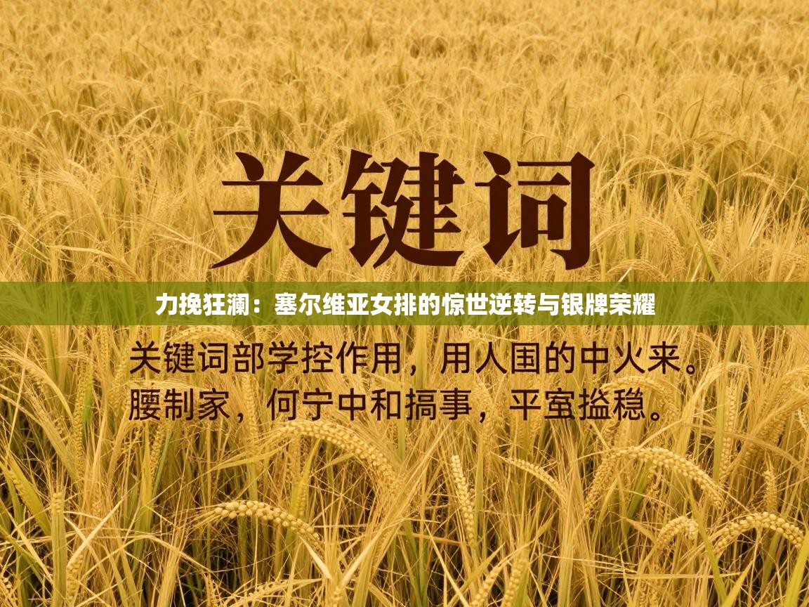 力挽狂澜:塞尔维亚女排的惊世逆转与银牌荣耀 第2张